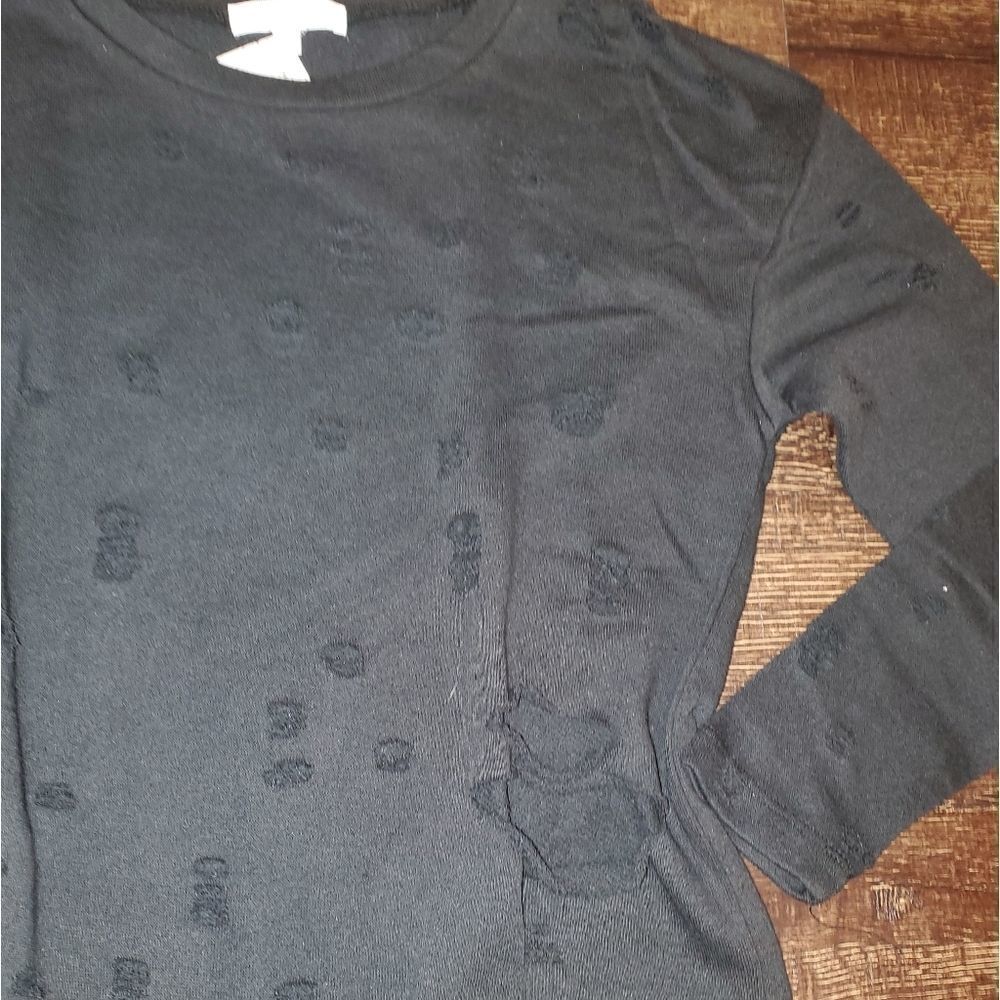 Distressed Black/ Grey sweatshirt dress/tunic top - Picture 6 of 8